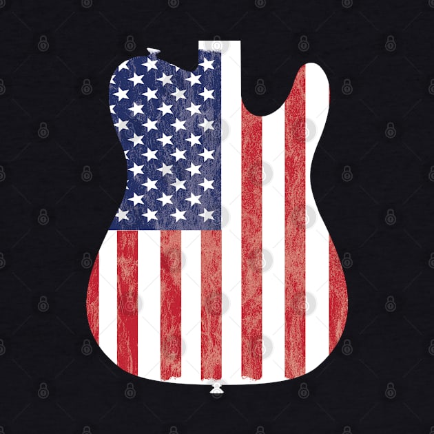 Electric Guitar - Electric Guitar USA Flag by Kudostees